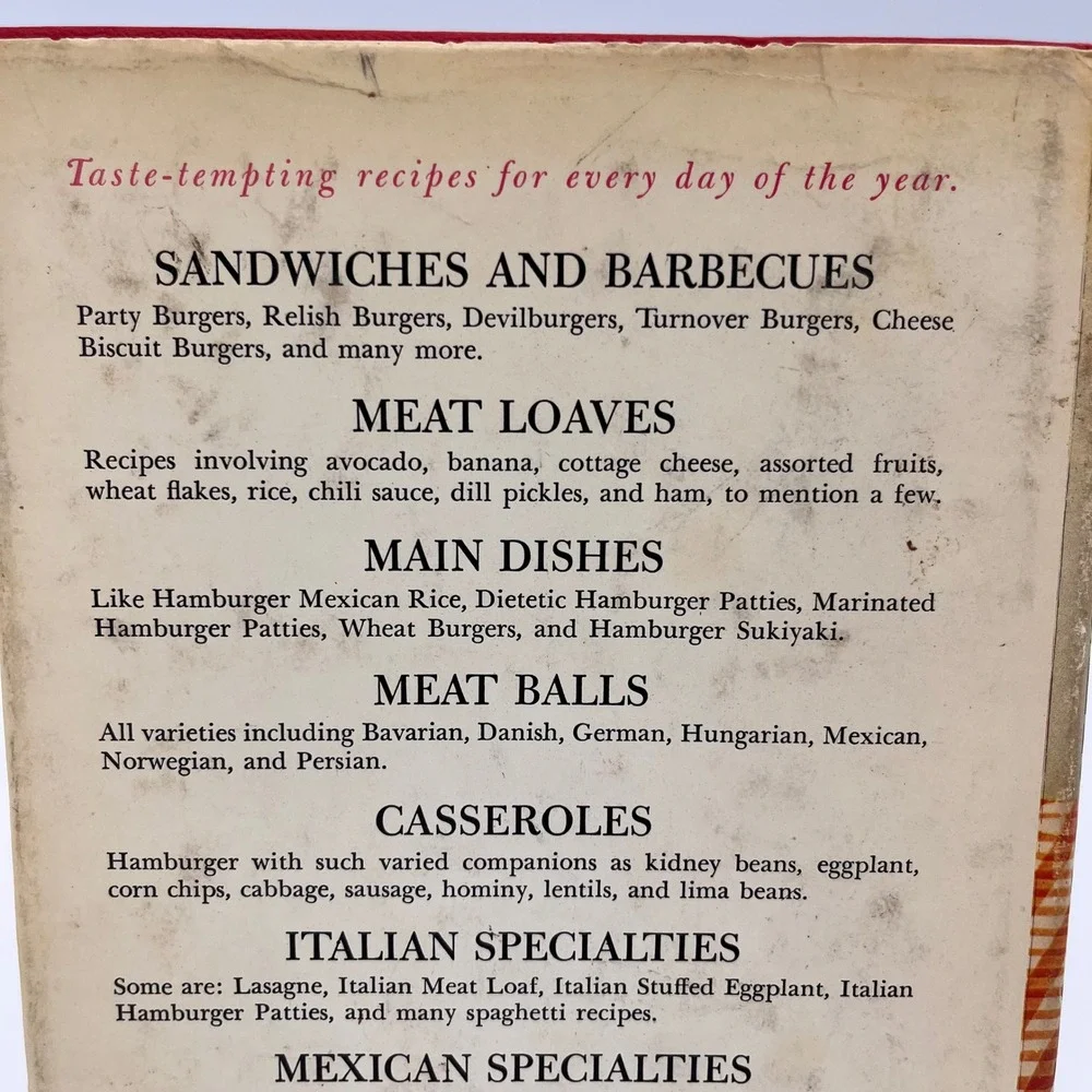 365 Ways to Cook Hamburger Doyne Nickerson Vintage 1960 Hardcover Cookbook